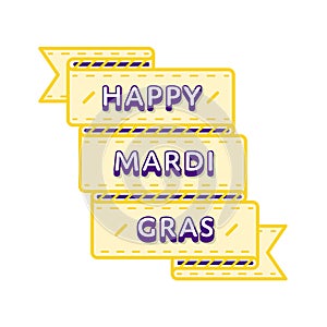 Happy Mardi Gras greeting emblem