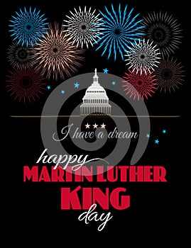 Happy Martin Luther King Day placard, poster or greeting card