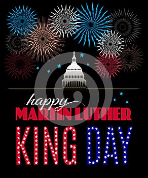 Happy Martin Luther King Day placard, poster or greeting card