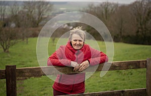 Happy Mature Caucasian woman in early sixties