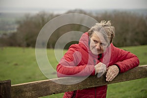 Happy Mature Caucasian woman in early sixties