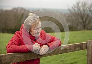 Happy Mature Caucasian woman in early sixties