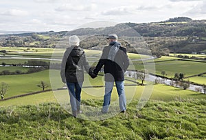 Happy mature couple outdoors