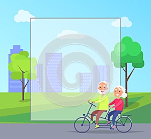 Happy Mature Couple Riding Together on Bike