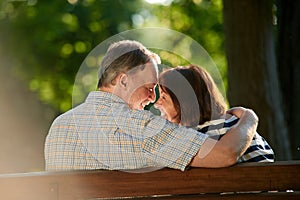 Happy mature smiling couple.