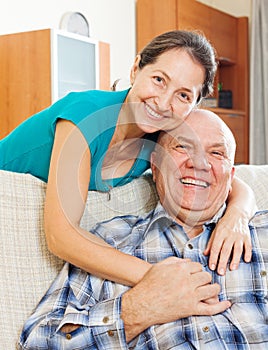 Happy mature woman with senior husband