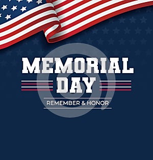 Happy Memorial Day background. National american holiday illustration. Vector Memorial day greeting card