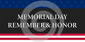 Happy memorial day banner. Vector isolated element. EPS 10