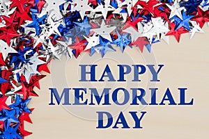 Happy Memorial Day greeting with stars