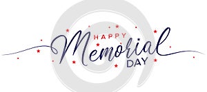 Happy Memorial Day lettering banner photo