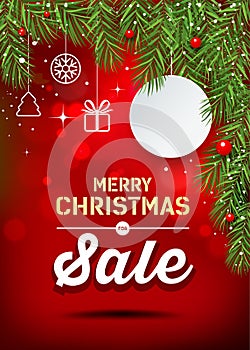 Happy Merry Christmas banner sale design