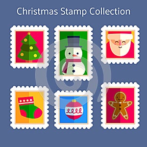 Happy merry Christmas Stamps Collection