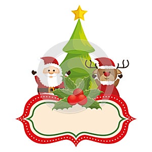 happy merry christmas tree card