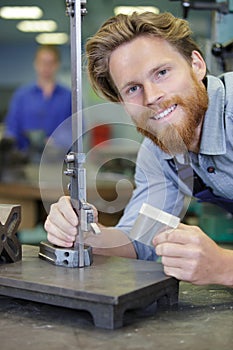 Happy metalworking industry concept