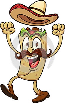 Happy Mexican cartoon taco