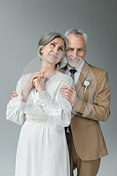 happy middle aged man in suit