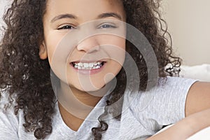 Happy Mixed Race African American Girl Child