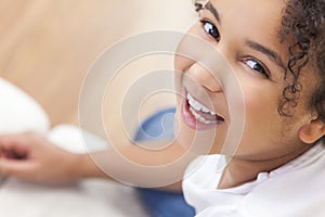 Happy Mixed Race African American Girl Child