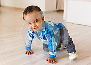 Happy Mixed Race Toddler Boy