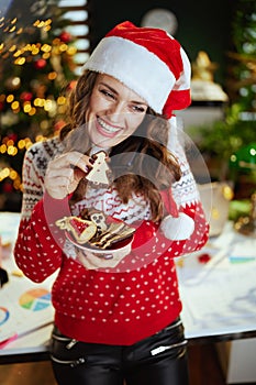 happy modern small business owner woman talking on smartphone