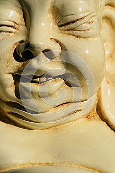 Happy monk face, close-up