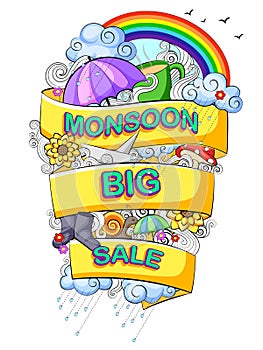 Happy Monsoon Sale Offer promotional and banner