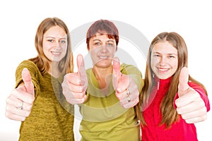 Happy mother with daughters