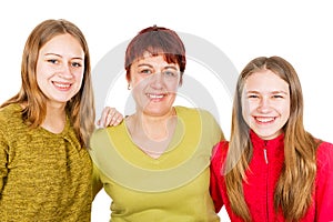 Happy mother with daughters
