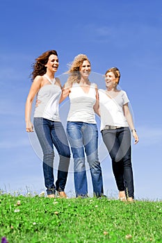 Happy mother and daughters