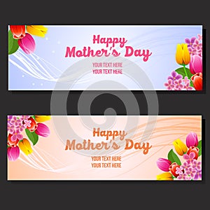 Happy mother day horizontal banner