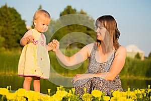 Happy Mother and her Baby Daughter