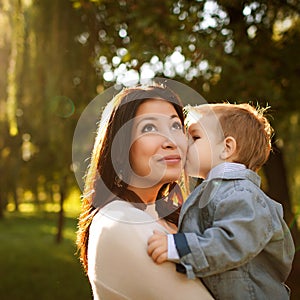 Mum and son in the park