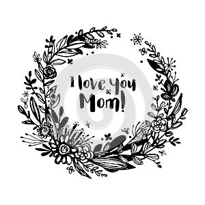 Happy Mother`s Day Background, celebration badge, tag, icon. Text, card invitation, template. Vector illustration, Great