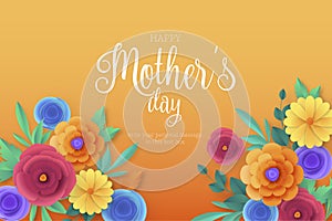happy mother s day background with colorful flowers vector illustration
