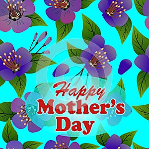 Happy Mother`s Day background with flowers on the tree