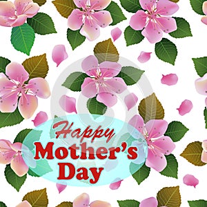 Happy Mother`s Day background with flowers on the tree