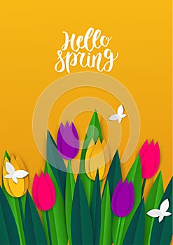 Happy Mother s Day background with flowers. Vector illustration
