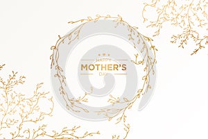 happy mother s day background with golden leaves vector design illustration