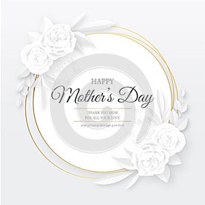 happy mother s day background with white circle vector design illustration