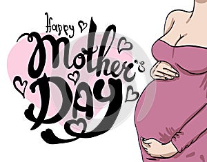 Happy Mother`s Day Calligraphy Background