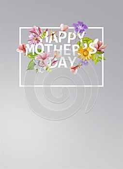 Happy Mother`s Day Calligraphy with  blossom flowers background.