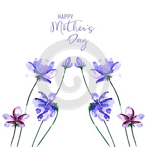 Happy mother`s day card with decorative flowers background