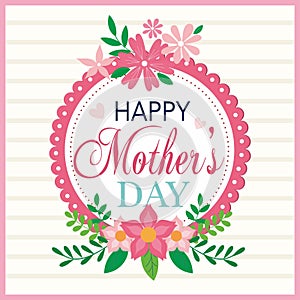 happy mother\'s day card design with text and flowers
