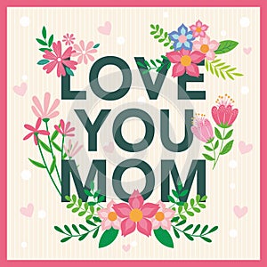 happy mother\'s day card designwith text and flowers