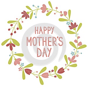 Happy Mother`s day card. Isolated on white background.