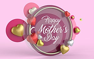 Happy Mother`s day concept. Best Mom. 3D illustrating.