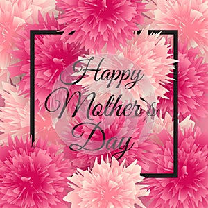 Happy Mother s Day Cute Background with Flowers. Vector Illustration