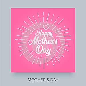 Happy Mother`s Day elegant hand lettering card. Calligraphy vector text inscription with heart for your design, banner.