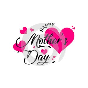 Happy Mother`s Day Elegant Typographical Design Elements isolated on white background.