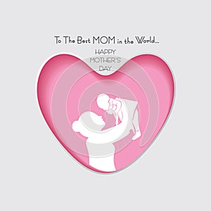 Happy Mother`s Day Greeting, banner or poster,best mom ever concept